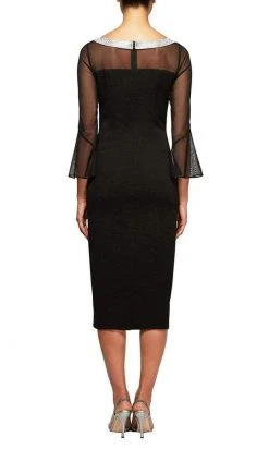 Alex Evenings - 160146 Crystal Beaded Neckline Illusion Sheath Dress