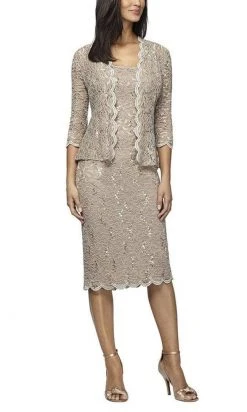 Alex Evenings - 212264 Two-Piece Scallop Lace Jacket Dress