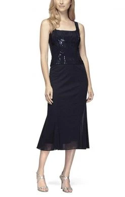 Alex Evenings - 296267 Square Neck Two Piece Sheath Dress 8 Alex Evenings - 296267 Square Neck Two Piece Sheath Dress