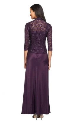 Alex Evenings - 4121198 Sequin Lace And Chiffon Dress With Lace Jacket