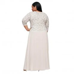 Alex Evenings - 412318 Sequin Lace Chiffon Faux Two-Piece Long Dress