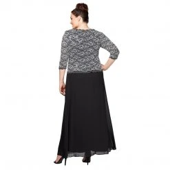 Alex Evenings - 412784 Quarter Sleeve Sequin Lace Dress