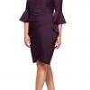 Alex Evenings - 434183 Quarter Bell Sleeves Plus Size Dress 2 Alex Evenings - 434183 Quarter Bell Sleeves Plus Size Dress