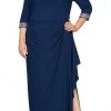 Alex Evenings - 4351416 Keyhole Front Drape Off Dress