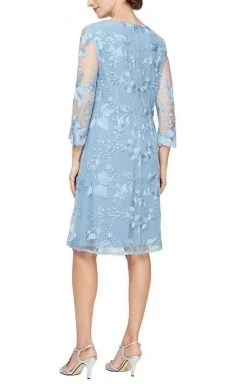Alex Evenings - 81122202 Embroidered Lace Mock Jacket Jersey Dress