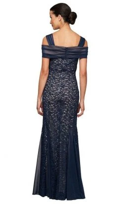 Alex Evenings - 81122243 Cold Shoulder Lace Evening Dress