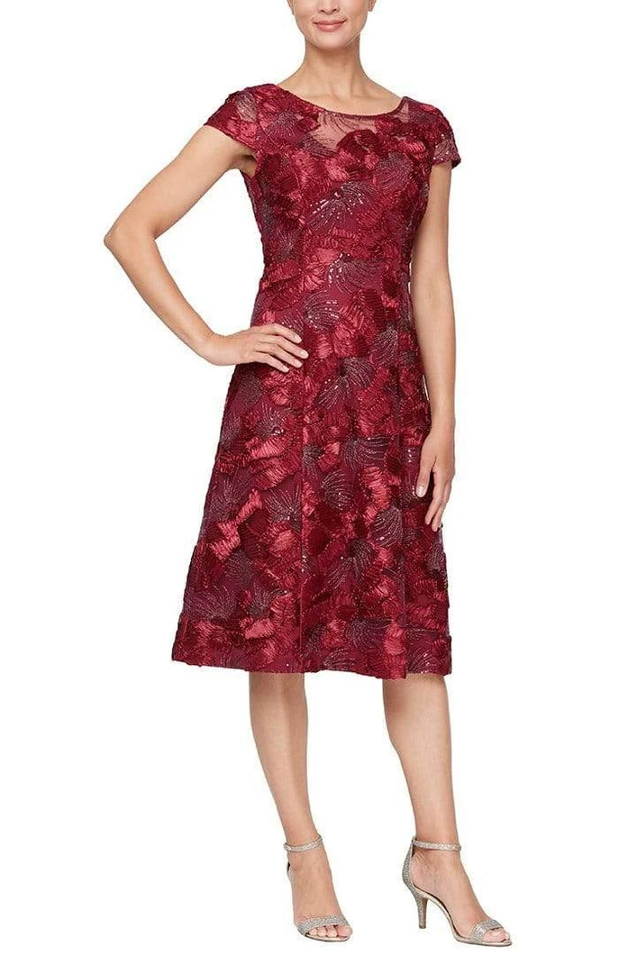 Alex Evenings - 81122331 Illusion Jewel Floral Soutache Dress 5 Alex Evenings - 81122331 Illusion Jewel Floral Soutache Dress