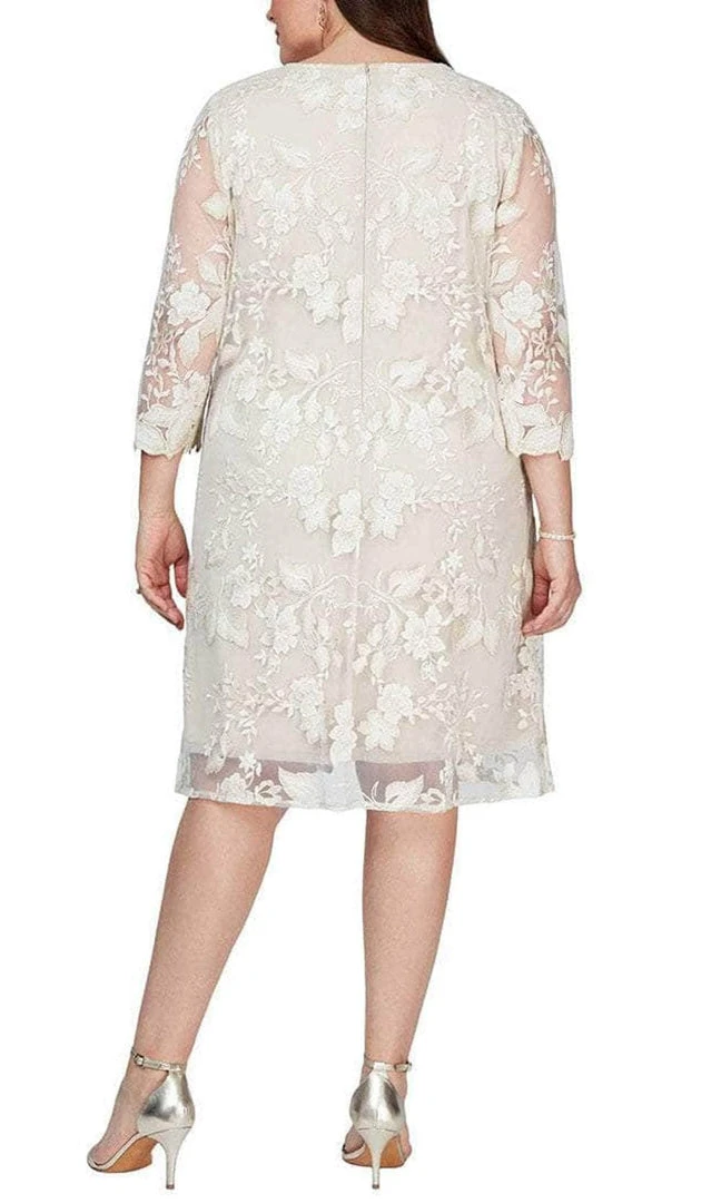 Alex Evenings - 81122337 Embroidered Lace Jacket Midi Dress 6 Alex Evenings - 81122337 Embroidered Lace Jacket Midi Dress