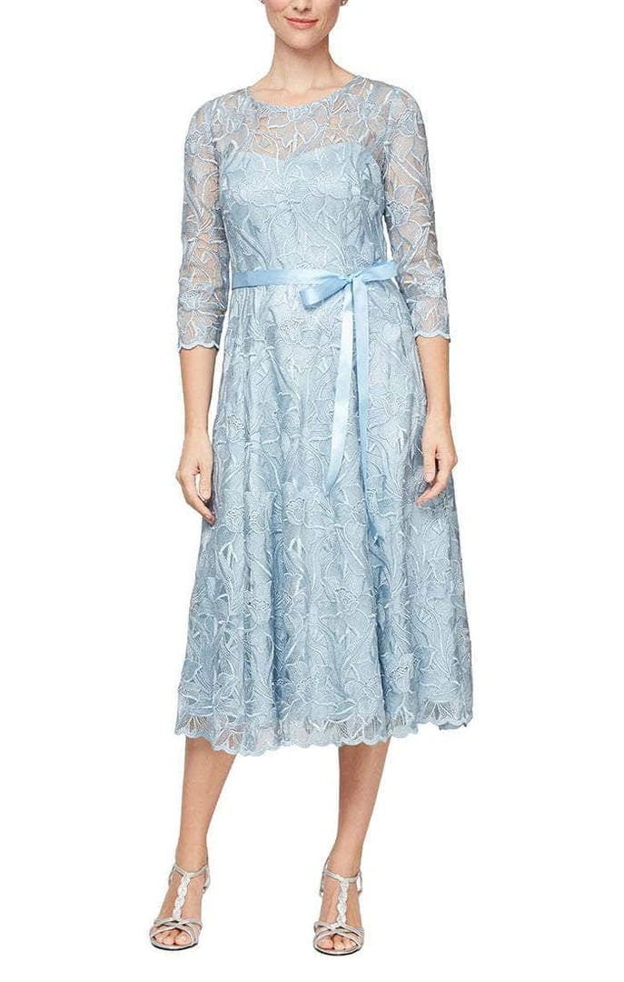 Alex Evenings - 8117835 Quarter Sleeves Embroidered A-Line Dress 7 Alex Evenings - 8117835 Quarter Sleeves Embroidered A-Line Dress