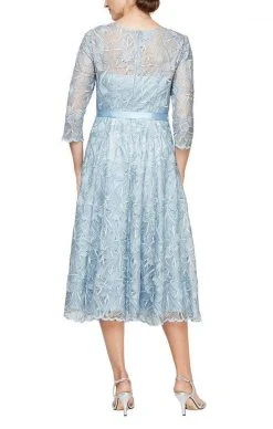 Alex Evenings - 8117835 Quarter Sleeves Embroidered A-Line Dress 13 Alex Evenings - 8117835 Quarter Sleeves Embroidered A-Line Dress