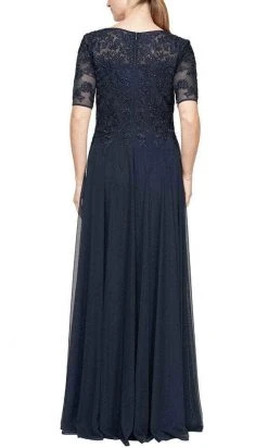 Alex Evenings - 8132988 Laced Bodice Chiffon Dress 9 Alex Evenings - 8132988 Laced Bodice Chiffon Dress