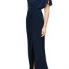 Alex Evenings - 81351544 V Neck Full Length Flowy Dress