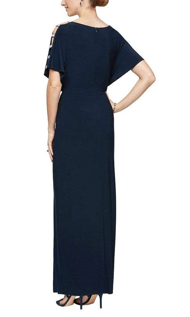 Alex Evenings - 81351544 V Neck Full Length Flowy Dress 4 Alex Evenings - 81351544 V Neck Full Length Flowy Dress
