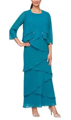 Alex Evenings - 8192001 Tiered Chiffon Long Dress