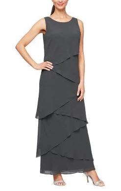 Alex Evenings - 8192001 Tiered Chiffon Long Dress