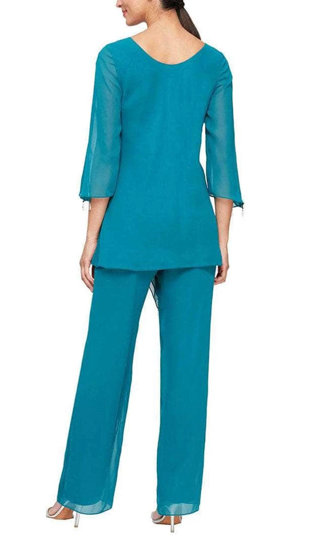 Alex Evenings - 8192004 Frilled Top Chiffon Pantsuit 6 Alex Evenings - 8192004 Frilled Top Chiffon Pantsuit