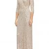 Alex Evenings - 8196646 Sequined V-Neck Column Gown