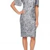 Alex Evenings - 8196728 Short Flutter Sleeves Sequin Dress