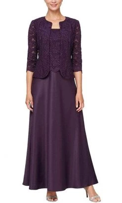 Alex Evenings - 82122326 Lace Bodice With Jacket A-Line Dress