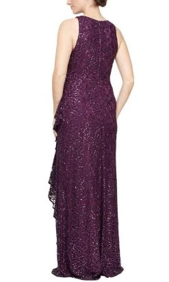 Alex Evenings - 82122434 Sleeveless Lace Sequin Long Dress