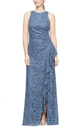 Alex Evenings - 82122434 Sleeveless Lace Sequin Long Dress