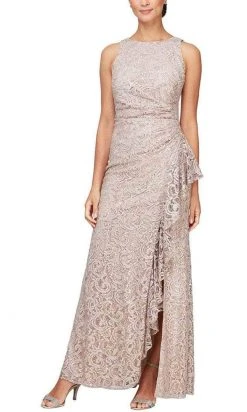 Alex Evenings - 82122434 Sleeveless Lace Sequin Long Dress