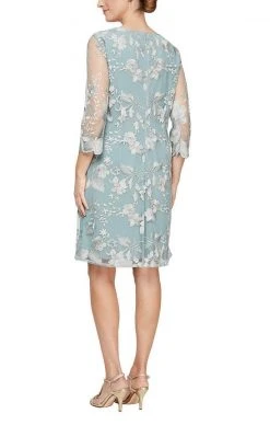 Alex Evenings - 84122202 Floral Embellished Matte Jersey Dress