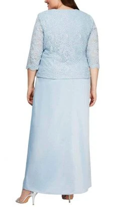 Alex Evenings - 84122326 Scallop Trimmed Bodice Laced Dress