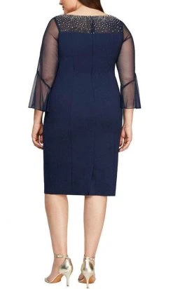 Alex Evenings - 8460208 Quarter Belle Sleeves Knee Length Dress 13 Alex Evenings - 8460208 Quarter Belle Sleeves Knee Length Dress