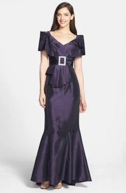 Alexander By Daymor - 1033 Faux Wrap Taffeta Trumpet Gown 14 Alexander By Daymor - 1033 Faux Wrap Taffeta Trumpet Gown
