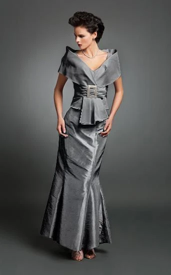 Alexander By Daymor - 1033 Faux Wrap Taffeta Trumpet Gown 8 Alexander By Daymor - 1033 Faux Wrap Taffeta Trumpet Gown