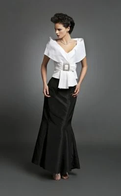 Alexander By Daymor - 1033 Faux Wrap Taffeta Trumpet Gown 12 Alexander By Daymor - 1033 Faux Wrap Taffeta Trumpet Gown