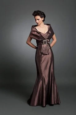 Alexander By Daymor - 1033 Taffeta Trumpet Gown With Faux Wrap Jacket 17 Alexander By Daymor - 1033 Taffeta Trumpet Gown With Faux Wrap Jacket