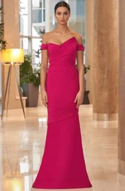 Alexander By Daymor - 1054 Detachable Skirt Off-Shoulder Trumpet Gown