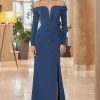 Alexander By Daymor - 1055 Detachable Long Sleeves Column Gown 1 Alexander By Daymor - 1055 Detachable Long Sleeves Column Gown
