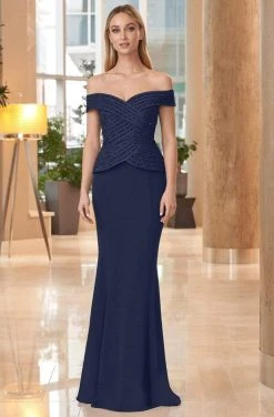 Alexander By Daymor - 1062 Embellished Bodice Off-Shoulder Trumpet Gown