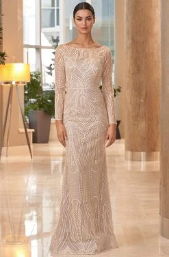 Alexander By Daymor - 1070 Embroidered Lace Bateau Trumpet Gown