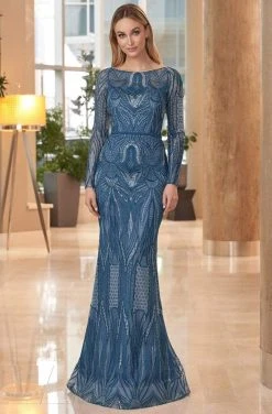 Alexander By Daymor - 1070 Embroidered Lace Bateau Trumpet Gown