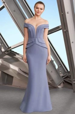 Alexander By Daymor - 1159 Deep Off-Shoulder Trumpet Dress