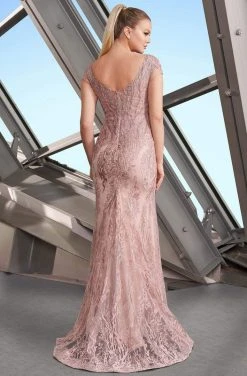 Alexander By Daymor - 1169 Bead Embellished V-Neck Gown