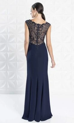Alexander By Daymor - 1255 Embellished Bateau Trumpet Dress