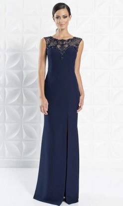 Alexander By Daymor - 1255 Embellished Bateau Trumpet Dress
