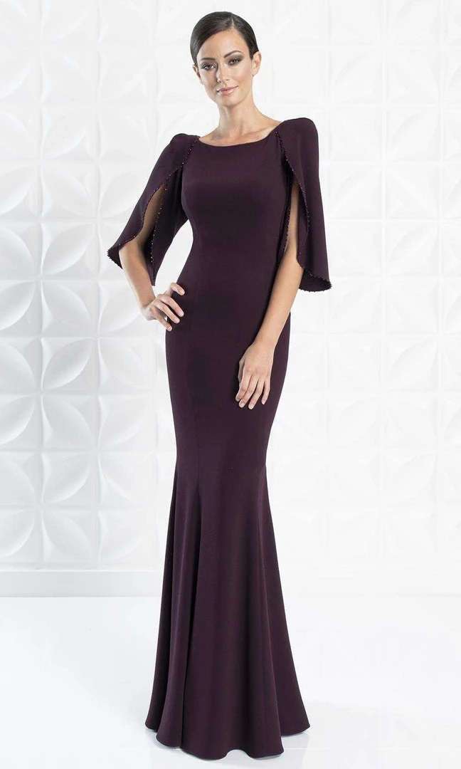 Alexander By Daymor - 1259 Split Caped Sleeve Mermaid Evening Gown 5 Alexander By Daymor - 1259 Split Caped Sleeve Mermaid Evening Gown