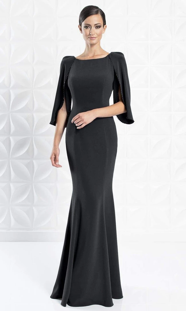 Alexander By Daymor - 1259 Split Caped Sleeve Mermaid Evening Gown 6 Alexander By Daymor - 1259 Split Caped Sleeve Mermaid Evening Gown