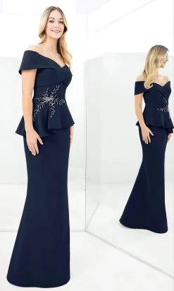 Alexander By Daymor - 1350 Off-Shoulder Beaded Sheath Gown 12 Alexander By Daymor - 1350 Off-Shoulder Beaded Sheath Gown
