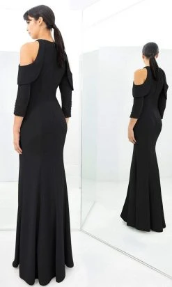 Alexander By Daymor - 1351 Fitted Mermaid Gown With Cold Shoulders