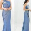 Alexander By Daymor - 1355 Fold Draped Asymmetrical Neck Dress