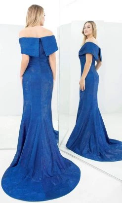 Alexander By Daymor - 1367 Textured Fabric Shiny Trumpet Dress