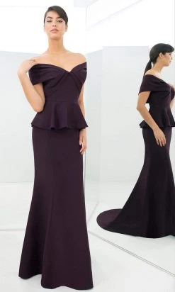 Alexander By Daymor - 1368 Off Shoulder Peplum Long Dress