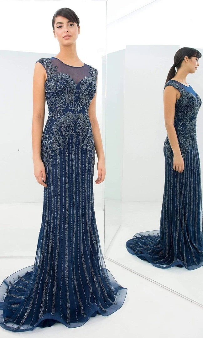 Alexander By Daymor - 1370 Illusion Bugle Beaded Long Dress 5 Alexander By Daymor - 1370 Illusion Bugle Beaded Long Dress